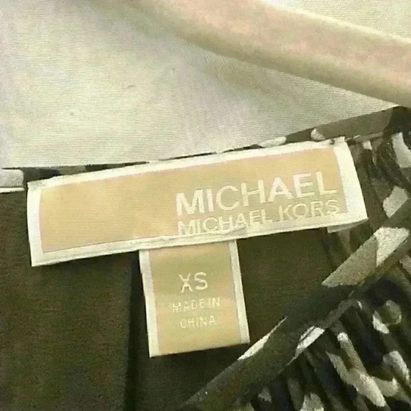 Michael Kors Women's Pleated Camouflage Print Dress XSmall - Picture 4 of 8